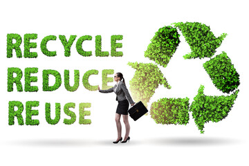 Wall Mural - Recycling logo with ecology concept