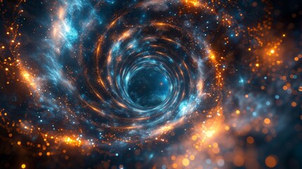 Wall Mural - Glowing sacred geometry in nebula space clouds. 