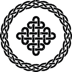 Wall Mural - Grunge Celtic Braid Pattern Ring and Knot