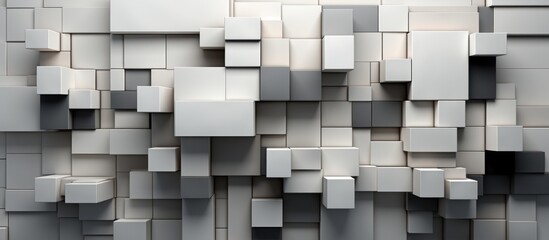 Wall Mural - chaotic cubes. Futuristic background design.