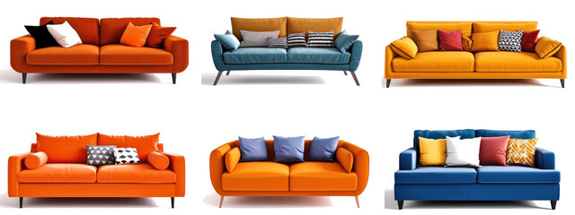 Poster - Set of Different Colored Couches Generative AI