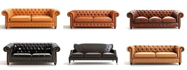 Poster - Assorted Couches Displayed on White Background Generative AI