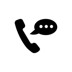 Poster -  call chat glyph flat vector icon simple flat illustration on white background..eps