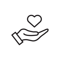 Poster - heart vector thin line icon flat trendy style illustration on white background..eps