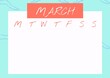 Promoting organization, a minimalist March calendar template with a serene color palette