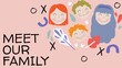Celebrating family bonds, this template features cheerful cartoon faces and a warm message