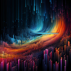 Wall Mural - Abstract representation of data flow in a digital world.