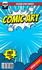 Wall Mural - comic book cartoon magazine cover background