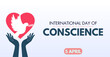 International Day of Conscience, April 5. Celebration or campaign banner