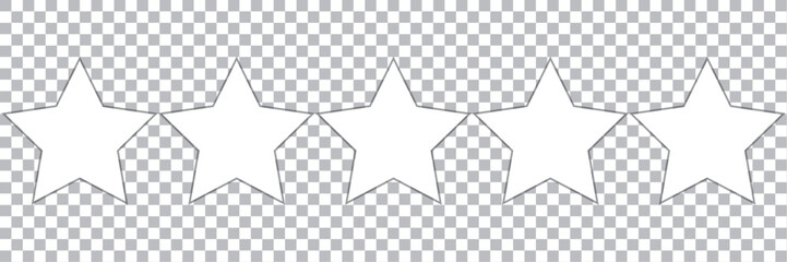 Wall Mural - Five stars icon Vector. Star icon collection. Blank star vector icons set with shadow. Black line stars mock up isolated on transparent background. Vector design element. 123