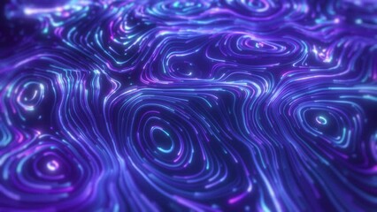 Wall Mural - Blue spiral lines, technology digital particle flow. Elegant Neon lines video, Flowing lines and glowing particles background.