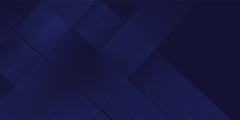 Wall Mural - Dark blue abstract background with glowing geometric lines. Modern shiny blue lines pattern.