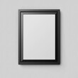© Regi Munandar - empty modern clean minimalist a4 size paper portrait academic certificate poster on elegant black frame realistic mockup mounted on wall isolated 3d rendering illustration