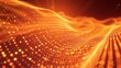 Warm Orange Digital Particles Flowing Background