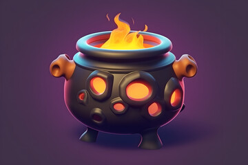 Canvas Print - 3d Cauldron  elements cartoon