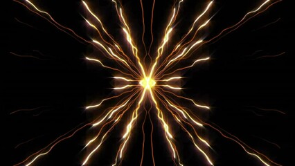 Poster - Animation of neon network of connections on black background
