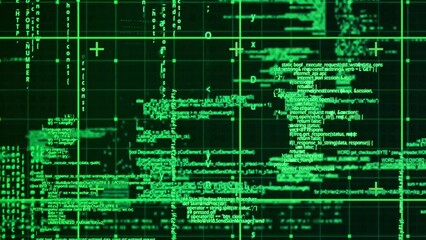 Poster - Animation of data processing on black background