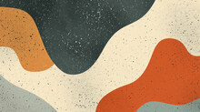 Rough Textured Background In Abstract Neo Memphis Style With A Mix Of Burnt Sienna, Ivory And Sage Green