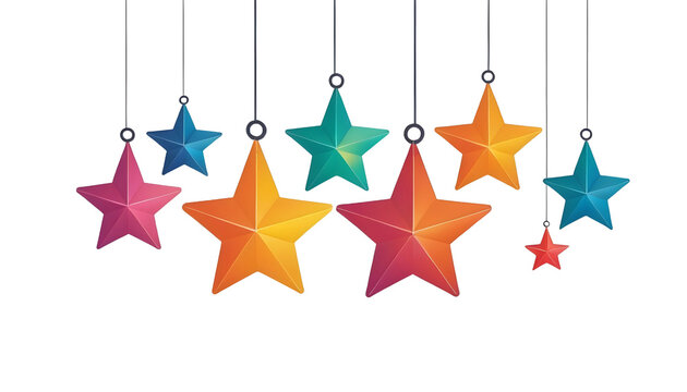 Ramadan star with the concept of hanging on transparent background 