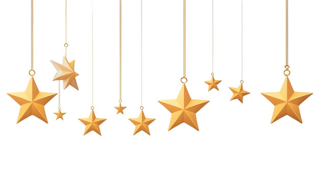 Ramadan star with the concept of hanging on transparent background 