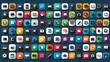 © QasimAli - Tech gadgets icon set. Containing smartphone, laptop, tablet, smartwatch, drone, headphones, digital camera, smart TV, gaming console and more. Solid vector icons collection