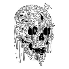 Wall Mural - melting skull vector illustration