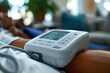 Ambulatory Blood Pressure Monitor A patient wearing an ambulatory blood pressure monitor for continuous monitoring