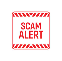 Canvas Print - scam alert sign on white background