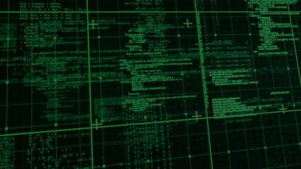 Poster - Animation of fingerprint over data processing on black background