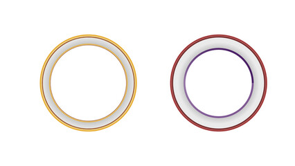 Circle buttons white and gold and gold 3D navigation panel for a website, editable vector illustration
