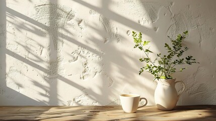 Wall Mural - Table background of free space and kitchen 