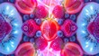 dazzling neon kaleidoscope fruit background, abstract background