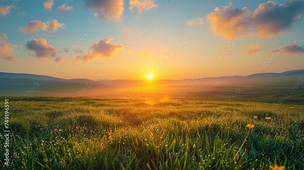 YongFoto 1.5x1.5m Vinyl Photo Background Green Grass Meadow Trees Summer Spring Landscape Photography Background Portrait Photoshoot Studio Props