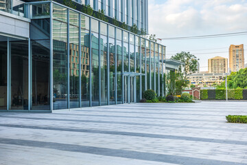 Wall Mural - Empty square road and building structure background