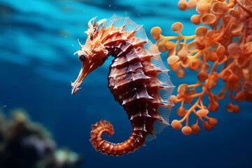 Poster - Mediterranean Seahorse Hippocampus Guttulatus