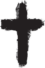 Poster - Textured Religion Cross . Christian cross . Vector