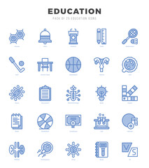 Education Two Color icons collection. 25 icon set in a Two Color design.