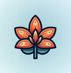 Wall Mural - Simple and elegant flower icon