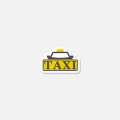 Sticker -  Taxi logo icon sticker isolated on gray background