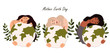 Mother earth day, ecology, globe, mother earth, design elements