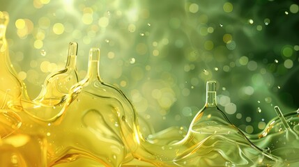 Poster - Yellow green chemical background. Generative AI.