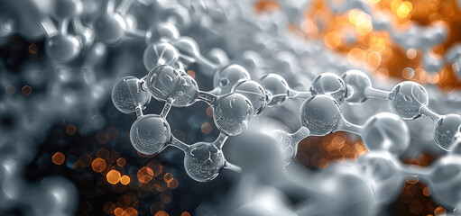 Poster - Molecular structure, trace elements, circle. Generative AI.