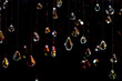 Crystal Pendants on Dark Background with Reflective Light