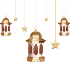 Sticker - Golden ramadan lantern decoration