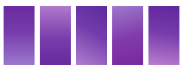 Wall Mural - Set of vertical banners in purple gradients – Collection of elegant and simple vertical backgrounds isolated on a transparent background