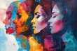 Colorful illustration of a group of women. International Women's Day concept.