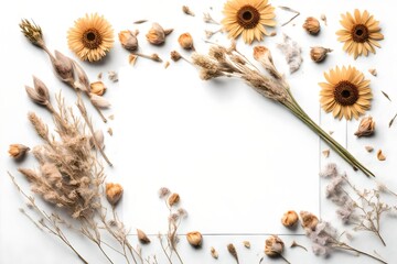 Poster - frame made of dried flowers