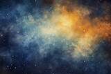 Fototapeta Kosmos - Indigo nebula background with stars and sand