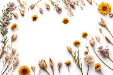 Canvas Print - spring flowers border