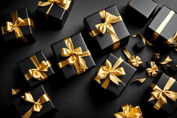 Canvas Print - golden christmas background